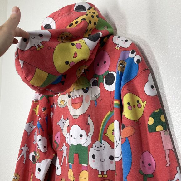 J Balvin FriendsWithYou Hoodie Mens Large Red All Over Graphic Pullover - Picture 13 of 14